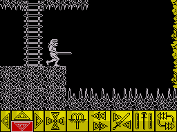Barbarian (ZX Spectrum) screenshot: Running off that edge would be suicide.