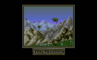 Entity (Amiga) screenshot: In the second level she is in the mountains.