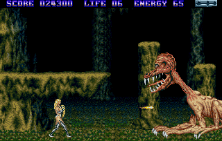 Entity (Amiga) screenshot: However the guardian looks quite like cerberus.