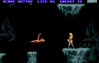 Entity (Amiga) screenshot: Here are the creatures like nothing she (or anybody else) has ever seen before.