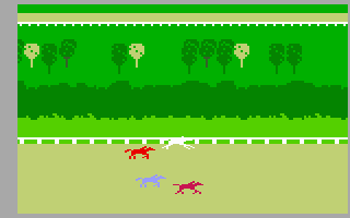 Horse Racing (Intellivision) screenshot: And the race is on...
