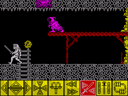 Barbarian (ZX Spectrum) screenshot: These phantom like creatures can shoot fireballs at you