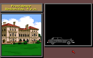 Where in the U.S.A. Is Carmen Sandiego? (Amiga) screenshot: The suspect is driving away!