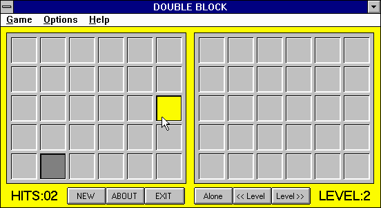 Brain Games For Windows (Windows 3.x) screenshot: Double Block is your standard Memory game, only against the computer.