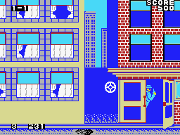 Empire City: 1931 (MSX) screenshot: They also hide behind doors.