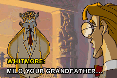 Disney's Atlantis: The Lost Empire (Game Boy Advance) screenshot: Speaking to Mr. Whitmore