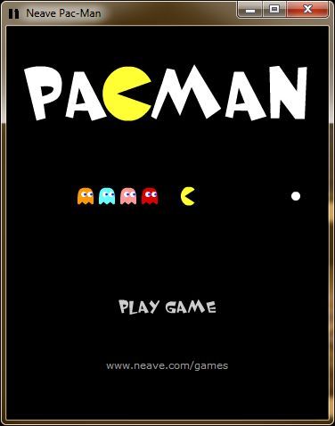 Pacman (Windows) screenshot: The title screen