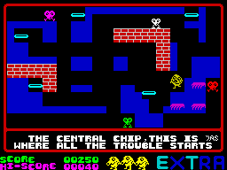 Pi-In'Ere (ZX Spectrum) screenshot: Level 1: The last three.