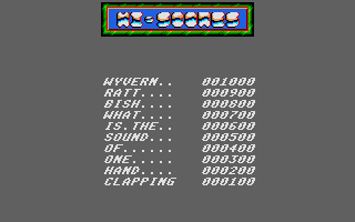 Bombuzal (Atari ST) screenshot: High score table