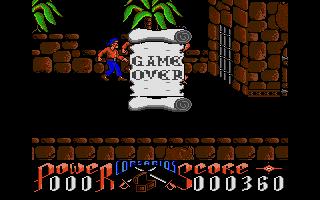 Corsarios (Atari ST) screenshot: Game over