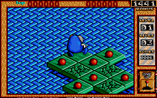Bombuzal (Atari ST) screenshot: First level in 3D