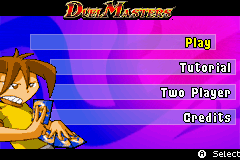 Duel Masters: Shadow of the Code (Game Boy Advance) screenshot: Main menu