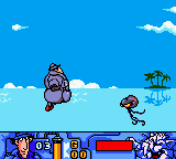 Inspector Gadget: Operation Madkactus (Game Boy Color) screenshot: Gadget can't swim, but he float like a manatee.