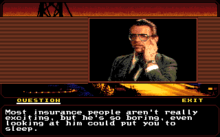 Mean Streets (Amiga) screenshot: Peter Dull.