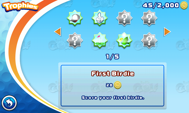 Let's Golf! 2 (Android) screenshot: Trophies