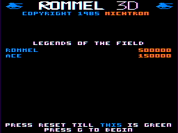 Rommel 3-D (TRS-80 CoCo) screenshot: Title screen