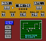Joe Montana Football (Game Gear) screenshot: In beginner, Joe gives recommendations for the tactics.