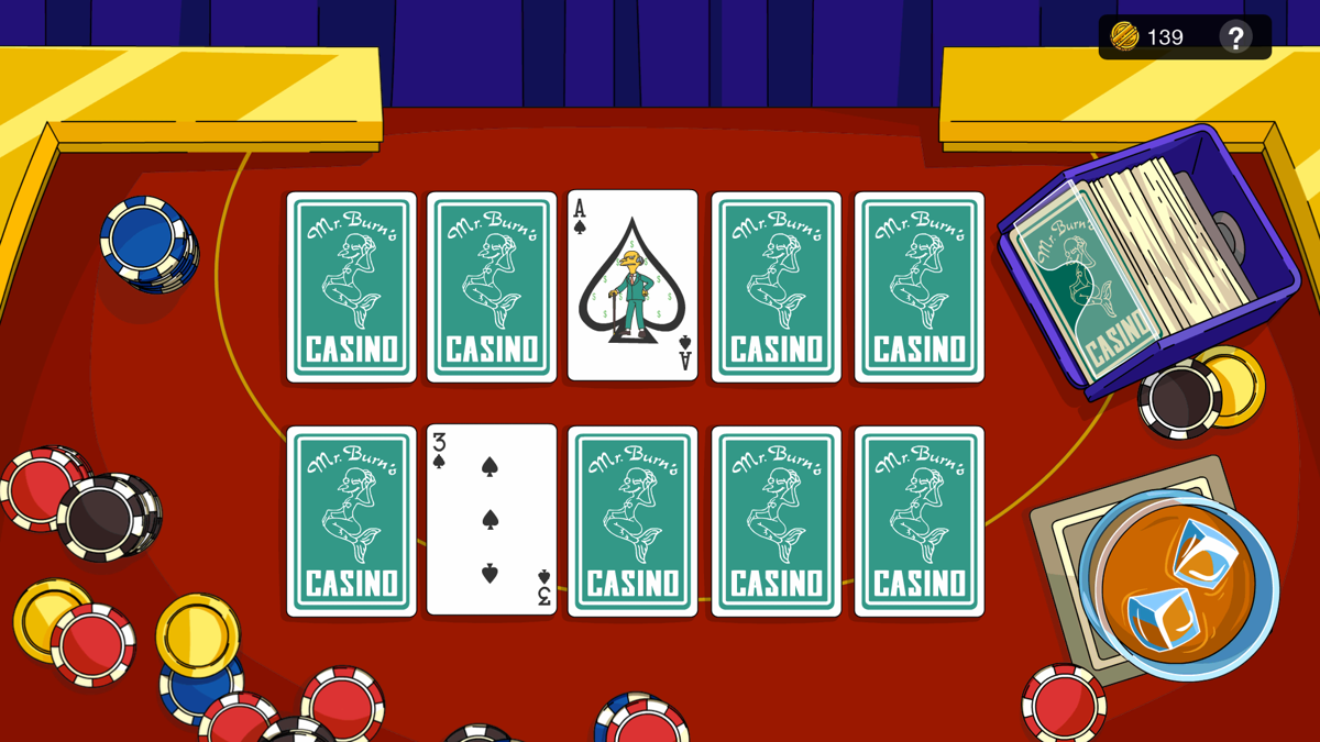The Simpsons: Tapped Out (Android) screenshot: Some kind of poker in Homer's House of Cards