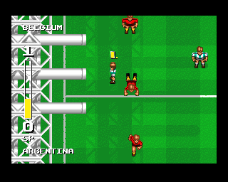 Empire Soccer 94 (Amiga) screenshot: Player gets yellow card