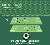 World Cup 98 (Game Boy) screenshot: You won the coin flip. Which side will you pick.