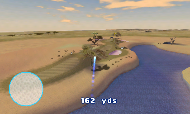 Let's Golf! 2 (Android) screenshot: Long ball over water