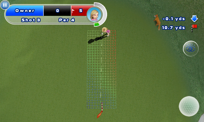 Let's Golf! 2 (Android) screenshot: Top down view of green