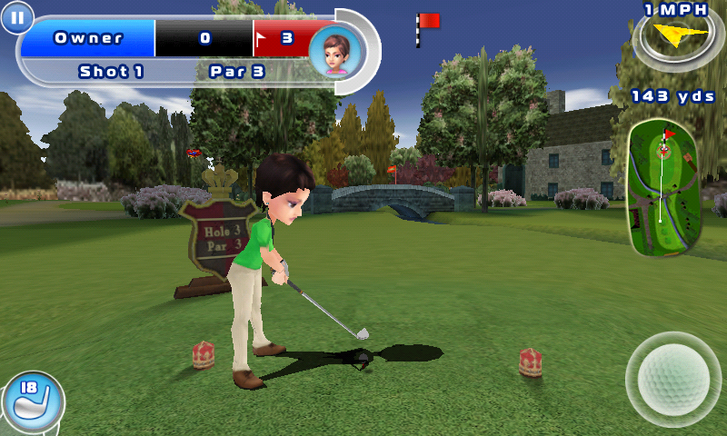Let's Golf! 2 (Android) screenshot: Playing as Chris
