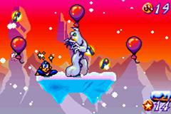 Santa Claus Jr. Advance (Game Boy Advance) screenshot: Defeated by a snowbeast