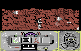 Moebius (Commodore 64) screenshot: Blasting away at the enemies