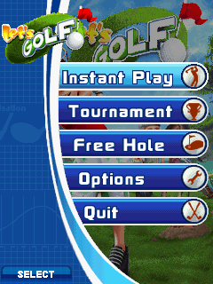 Let's Golf! (J2ME) screenshot: Main menu