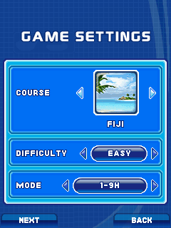 Let's Golf! (J2ME) screenshot: Game options