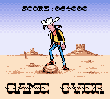 Lucky Luke (Game Boy Color) screenshot: Sorry, Luke, you weren't lucky enough.