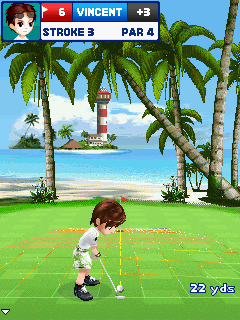 Let's Golf! (J2ME) screenshot: Putting on Fiji