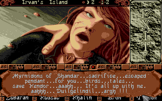 Ishar 2: Messengers of Doom (Atari ST) screenshot: It's too late for her