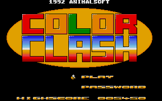 Color Clash (Atari ST) screenshot: Title screen