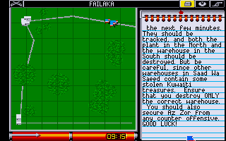 War in the Gulf (Atari ST) screenshot: Mission briefing