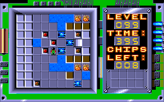 Chip's Challenge (Amiga) screenshot: Level 99 - Catacombs.