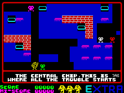 Pi-In'Ere (ZX Spectrum) screenshot: Level 1: trapped.