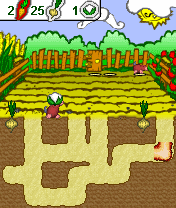 King of the Cabbage World (J2ME) screenshot: Picking up a cauliflower