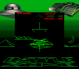 Arcade Classics: Battlezone/Super Breakout (Game Boy) screenshot: The enemy is near, too near!