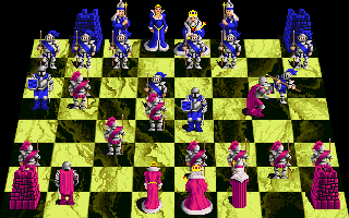 Battle Chess (Amiga) screenshot: Pawn takes a knight.