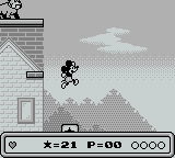 Mickey's Dangerous Chase (Game Boy) screenshot: A leap of faith...