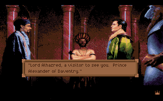 King's Quest VI: Heir Today, Gone Tomorrow (Amiga) screenshot: Meeting the local despot.