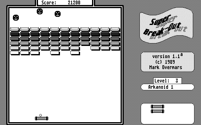 Super Break-Out (Atari ST) screenshot: Three monsters