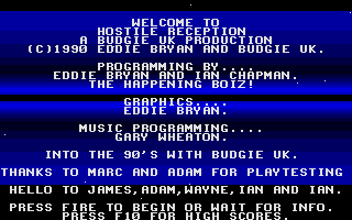 Hostile Reception (Atari ST) screenshot: Title screen