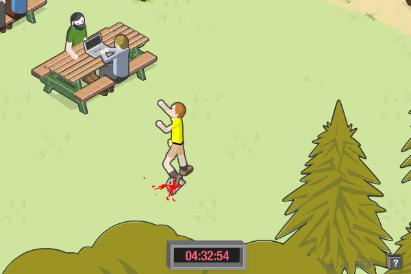 Five Minutes to Kill (Yourself) 2: Family Reunion (Browser) screenshot: Now who brings bear traps to the park?