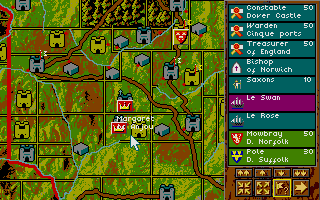 Kingmaker (Atari ST) screenshot: Close up map view