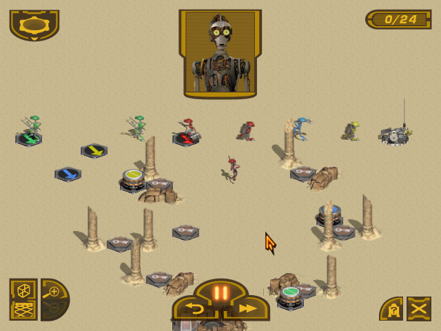 Star Wars: Pit Droids (Windows) screenshot: The last of all the tutorials by C3PO