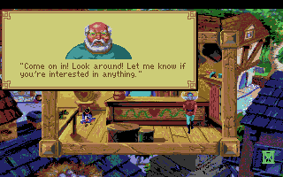 King's Quest V: Absence Makes the Heart Go Yonder! (Amiga) screenshot: In the toy shop.