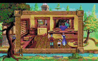 King's Quest V: Absence Makes the Heart Go Yonder! (Amiga) screenshot: Inside the bakery.